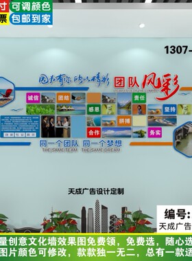 照片墙团队员工风采产品展示墙贴