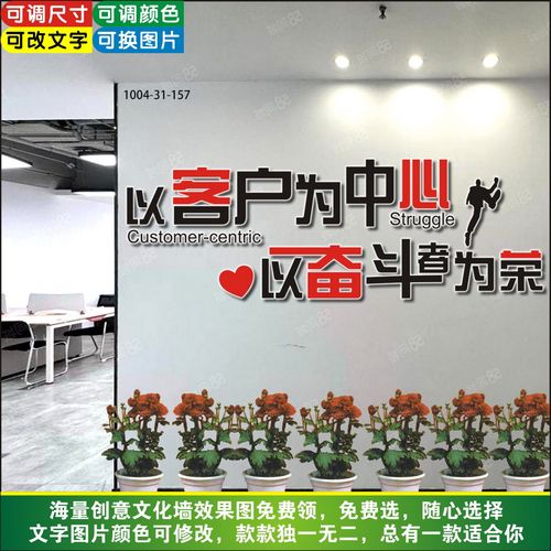 立体标语文化墙贴办公室装饰布置