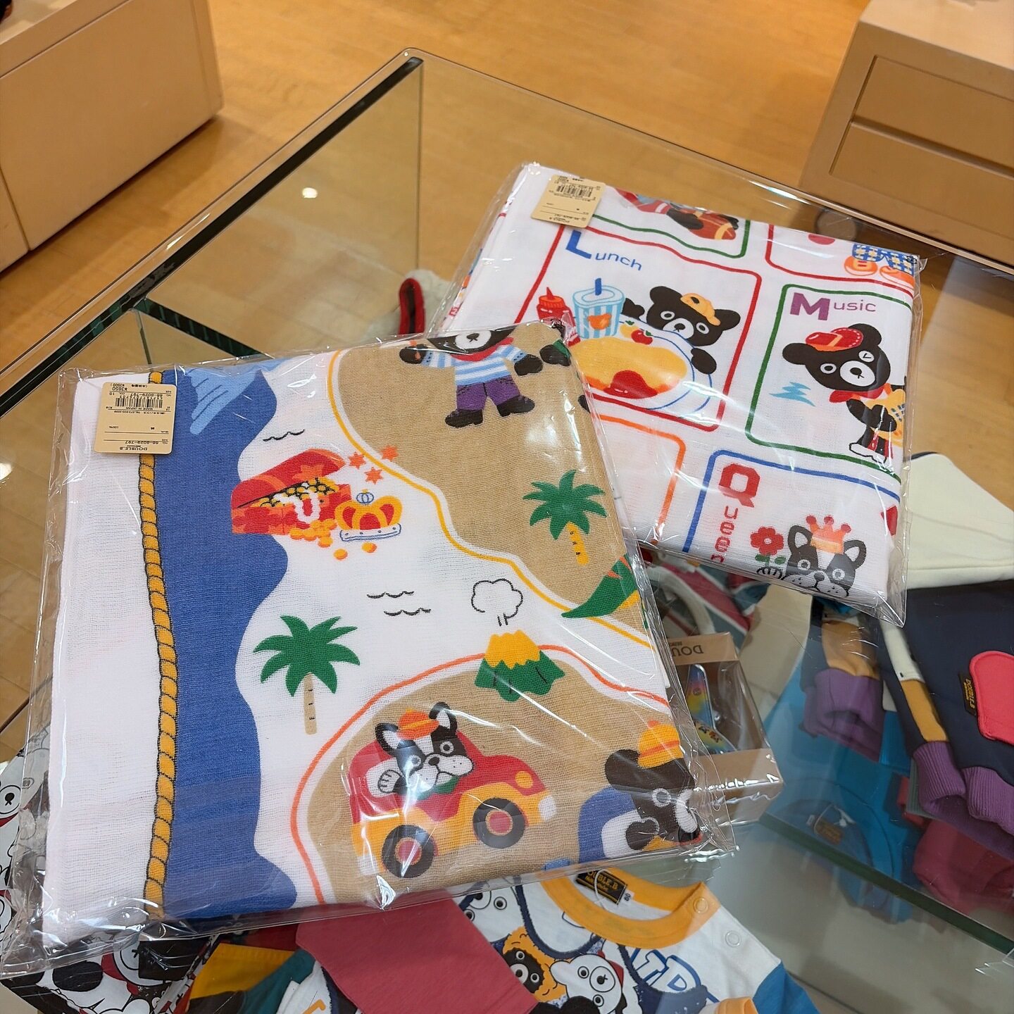 日本制mikihouse黑熊DB新生儿男宝儿童26款今治毛巾浴巾盖毯抱被