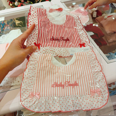 字母条纹波点蝴蝶结口水巾围嘴