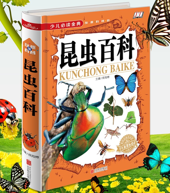 昆虫百科 少儿必读金典 奇趣科普 16开精装图书 学生新课标读物 百科全书硬壳书籍
