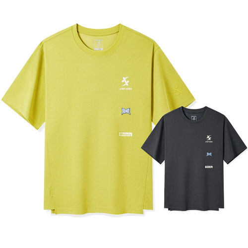 特步小logo短袖男士2025年夏季新款休闲百搭运动T恤975229 010128