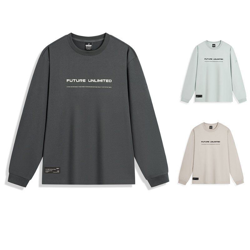 特步男款长袖卫衣2025春季新款休闲运动内搭男T恤衫975129 030268