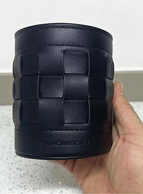 好看能装！pu皮 修丽可圆形编织黑色刷子收纳桶！笔筒or化妆筒