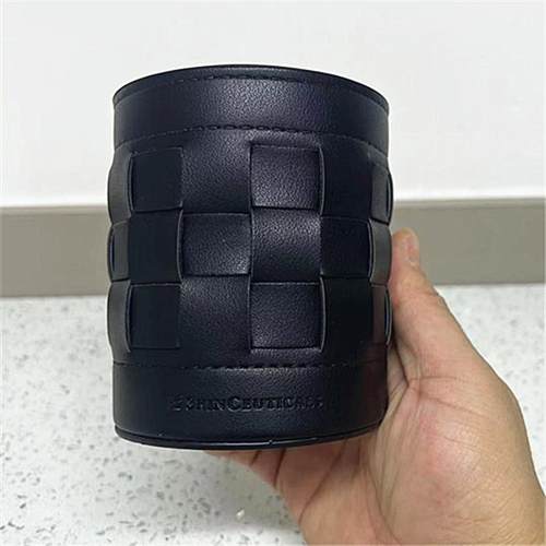 好看能装！pu皮 修丽可圆形编织黑色刷子收纳桶！笔筒or化妆筒