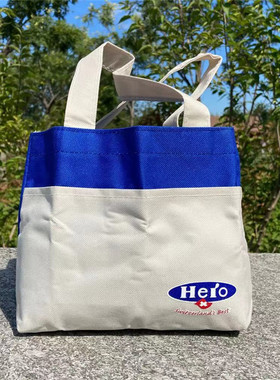 清仓款式小巧蓝白色便携化妆包环保袋手提包便当包清新风格收纳袋