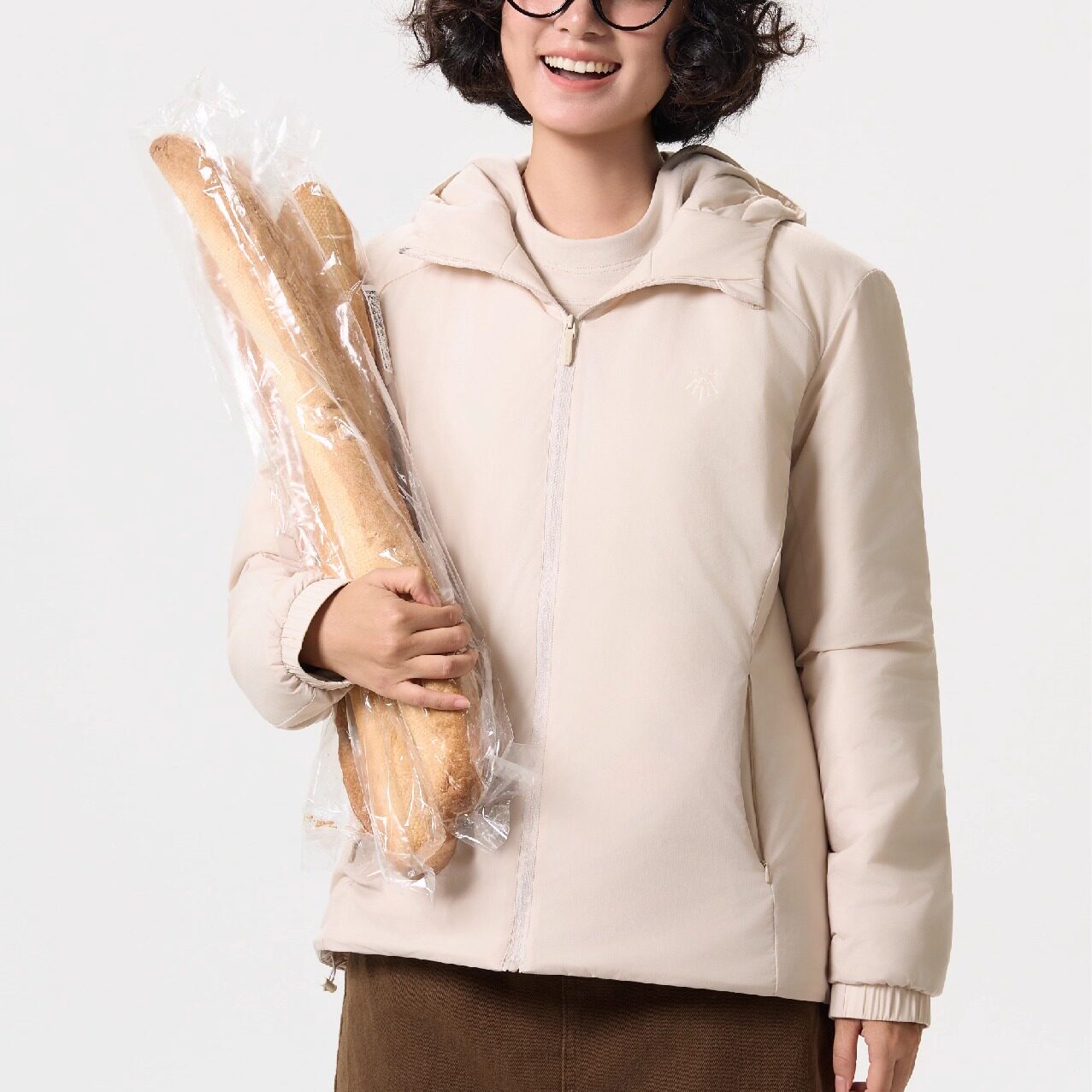 她炽2596秋冬女士小太阳连帽内搭胆外穿轻便保暖棉衣棉服外套