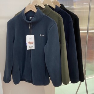 浩扬3301男加厚泰迪绒保暖外套秋冬新款 拉链夹克上衣外穿 立领开衫