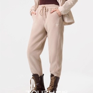 子 保暖休闲卫裤 她炽2580绒磨磨女士休闲裤 宽松加长绒加厚束脚冬季