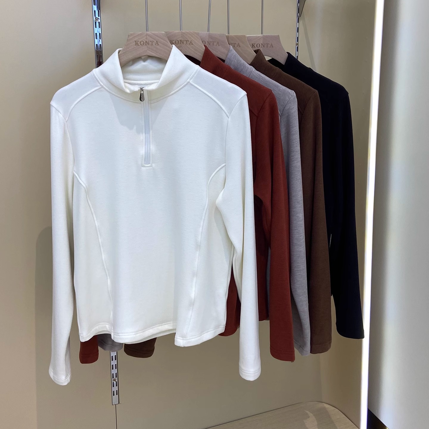 庄泰7320秋冬新款半拉链打底衫