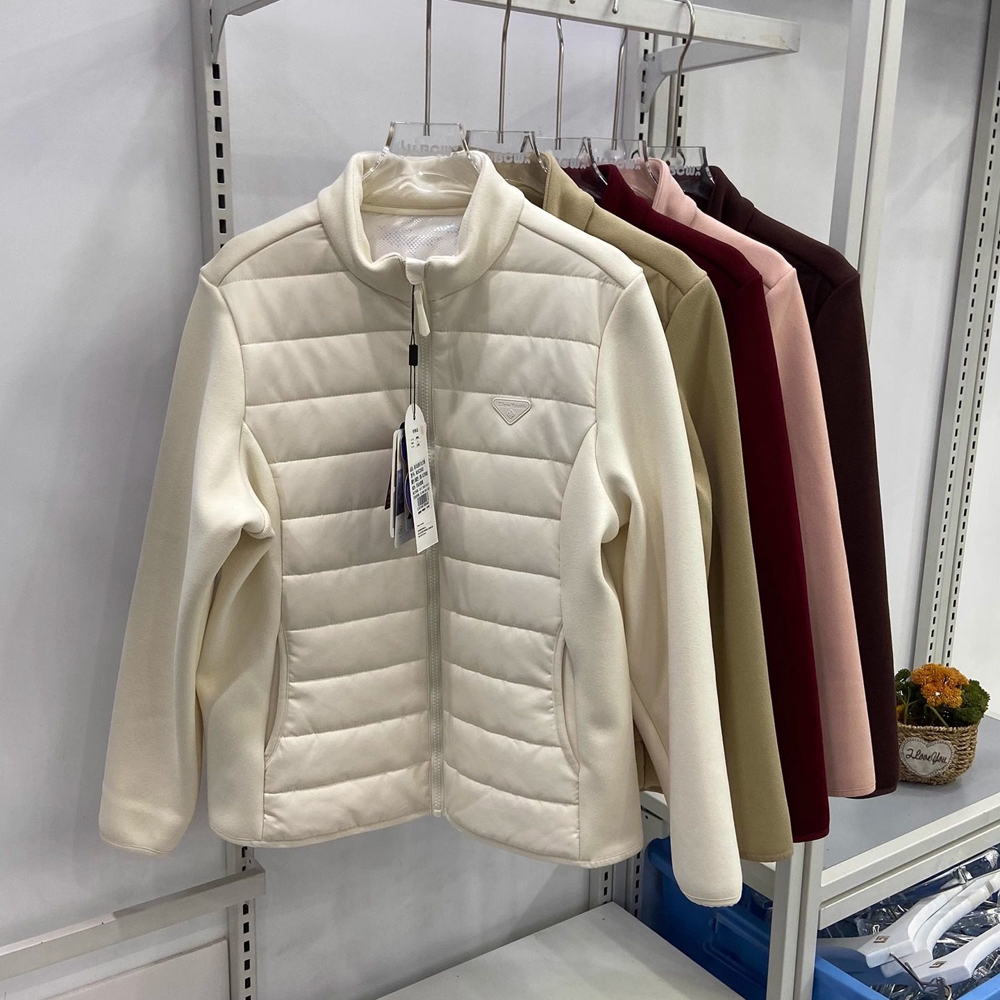 冰川时代2502秋冬新款修身羊毛加厚保暖立领拉链外套上衣女士