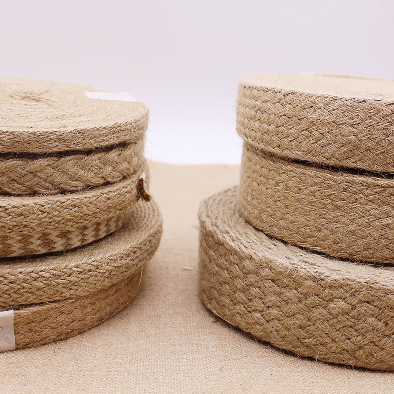 10码黄麻扁绳扁麻花边织带绳子DIY工艺品编织麻绳幼儿园环创森系