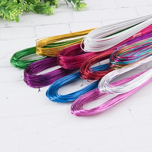 彩色手工铁丝纽扣花漆包铁丝材料DIY材料22号铁丝一扎幼儿园美劳