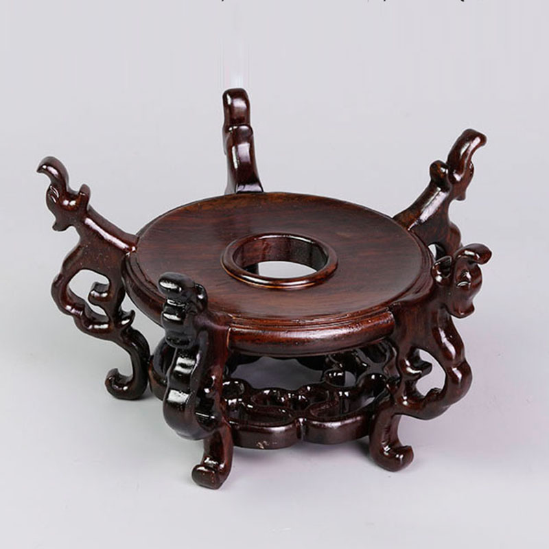 底座红木天然圆形仿古圆形摆件