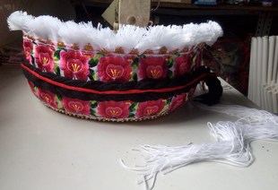 少数民族大理双排花白族帽子/五朵金花白族服装包头/舞蹈演出头饰