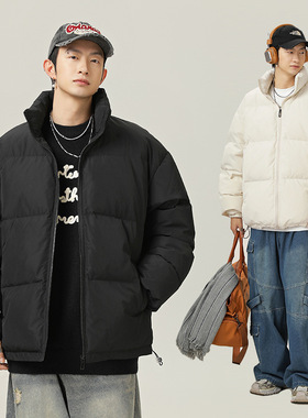 SAMBO 黑色棉服男2025冬季面包服加厚保暖基础款百搭棉衣潮牌棉袄