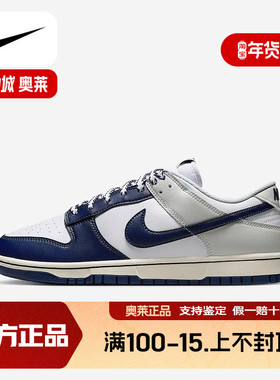 Nike耐克男鞋DUNK LOW灰白藏蓝低帮复古板鞋运动休闲鞋IM2222-101