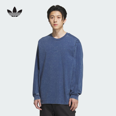 adidas阿迪达斯三叶草水洗感上衣正品春男oversize长袖T恤 KA6760