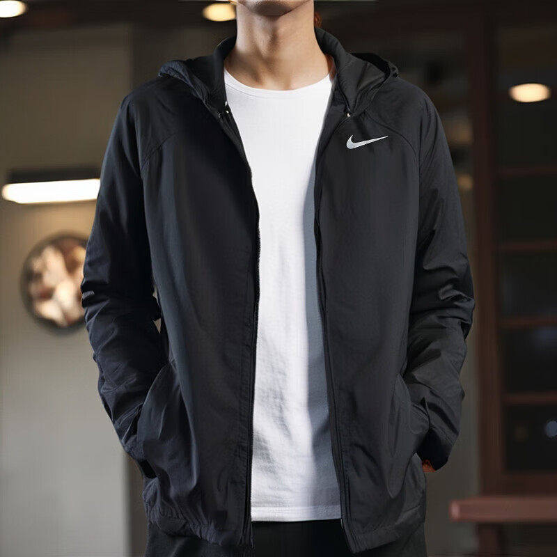 连帽外套Nike耐克春季新款防风夹克男薄款运动装正品跑步训练上衣