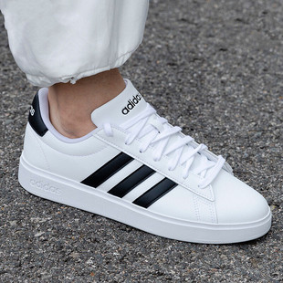 Adidas男鞋2025夏季新款运动鞋厚底小白鞋皮面休闲 板鞋GW9195