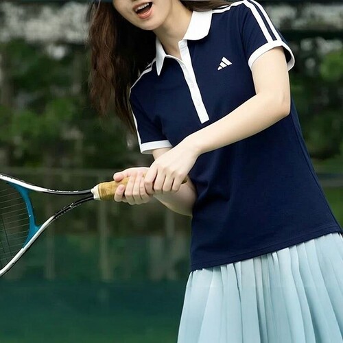 阿迪达斯网球POLO衫女2026新款翻领短袖上衣运动服透气T恤KD7597