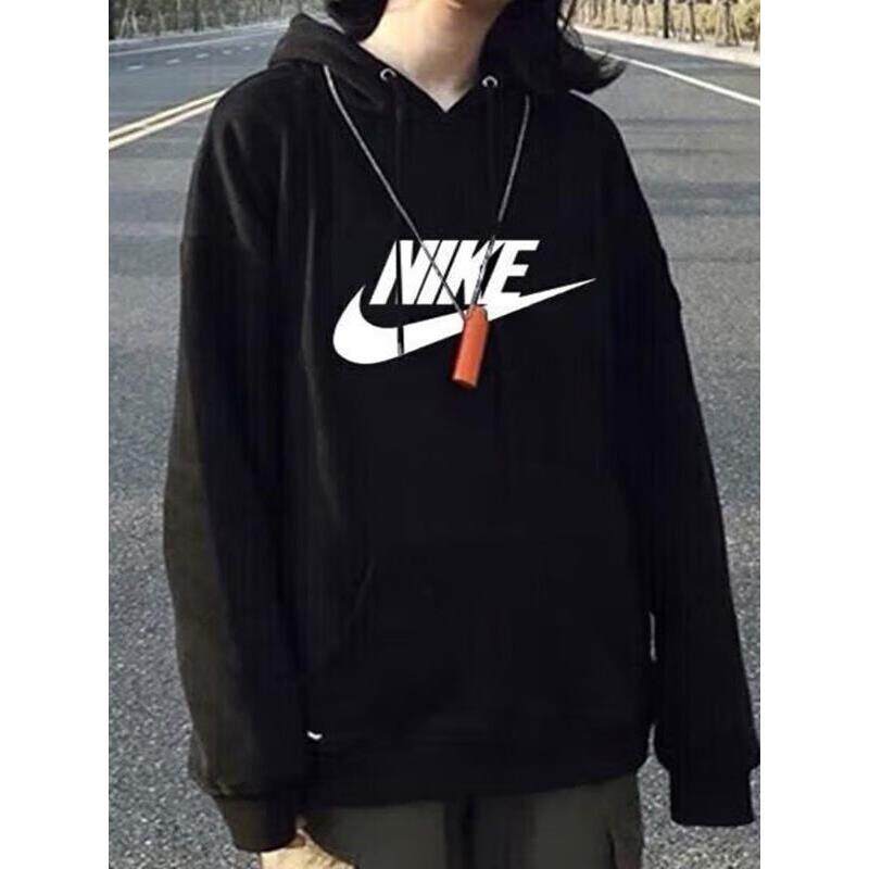 Nike耐克大标连帽卫衣女子针织套头衫秋季新款保暖上衣防风运动装