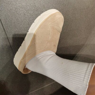 Adidas阿迪达斯三叶草正品2025新款女子复古厚底拖鞋穆勒鞋JH9608