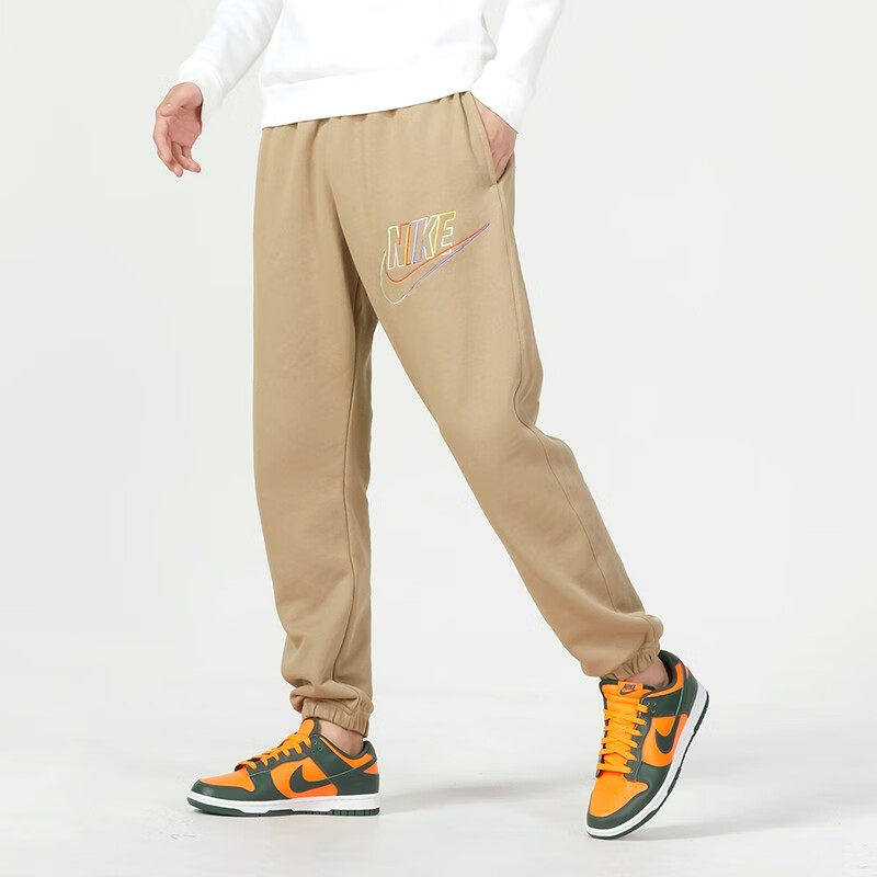 Nike耐克裤子男卡其色宽