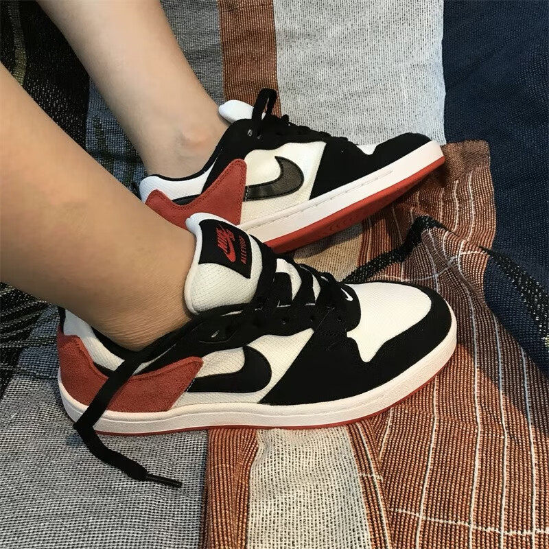 Nike耐克低帮篮球板鞋黑红配色休闲运动鞋 SB Alleyoop复古男鞋防