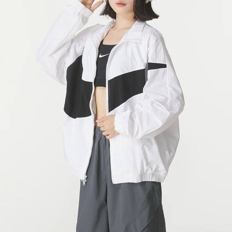 耐克女装秋季新款运动服跑步健身训练防风梭织休闲夹克衫Nike外套