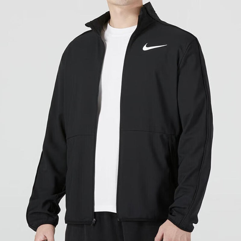 Nike耐克外套男士新款黑色冲锋衣跑步速乾运动立领防风衣透气夹克