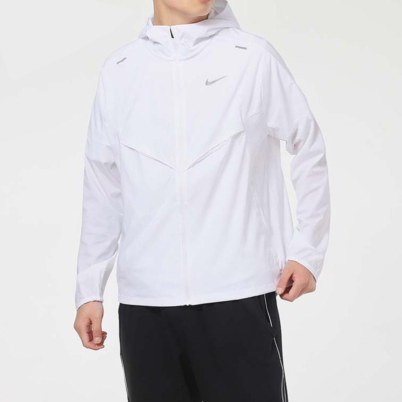 耐克夏季防晒训练服男款 连帽拉链运动夹克 防紫外线速干外套