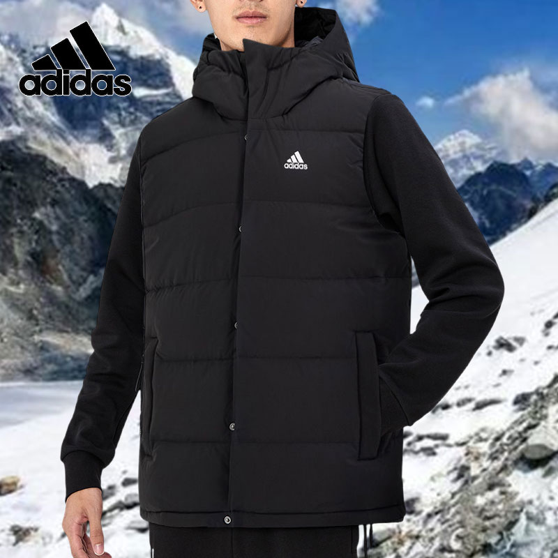 阿迪达斯羽绒马甲男冬季新款防风保暖运动服宽松无袖外套羽绒服
