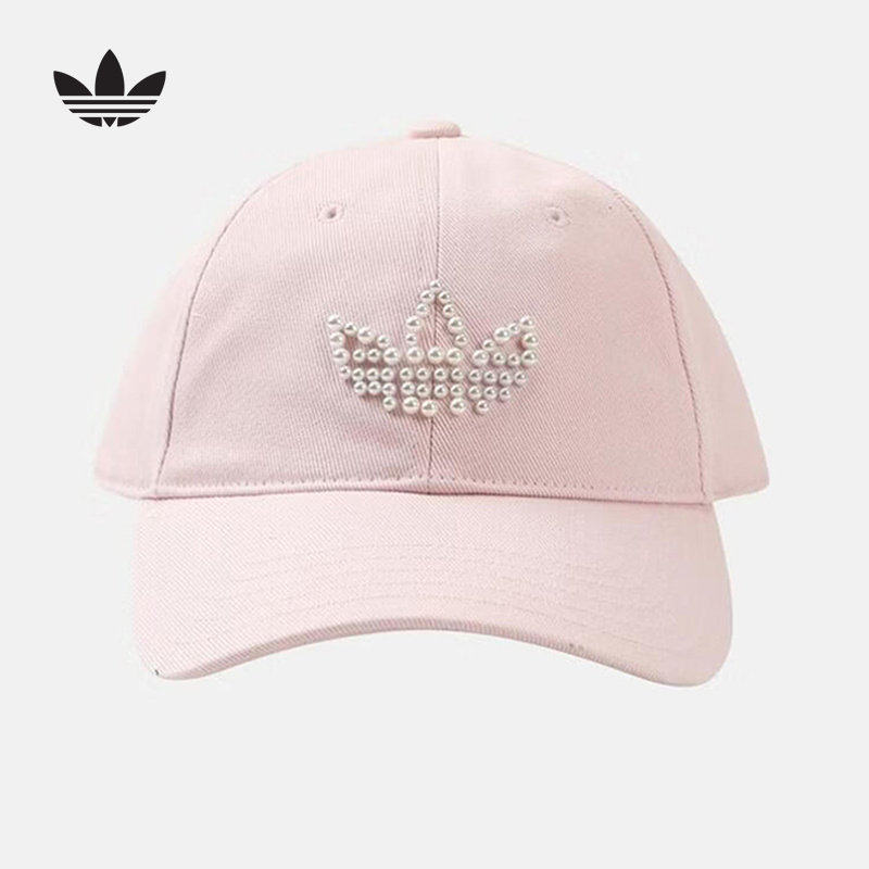 adidas阿迪达斯三叶草珍珠串珠LOGO鸭舌帽子春女遮阳棒球帽KW1278