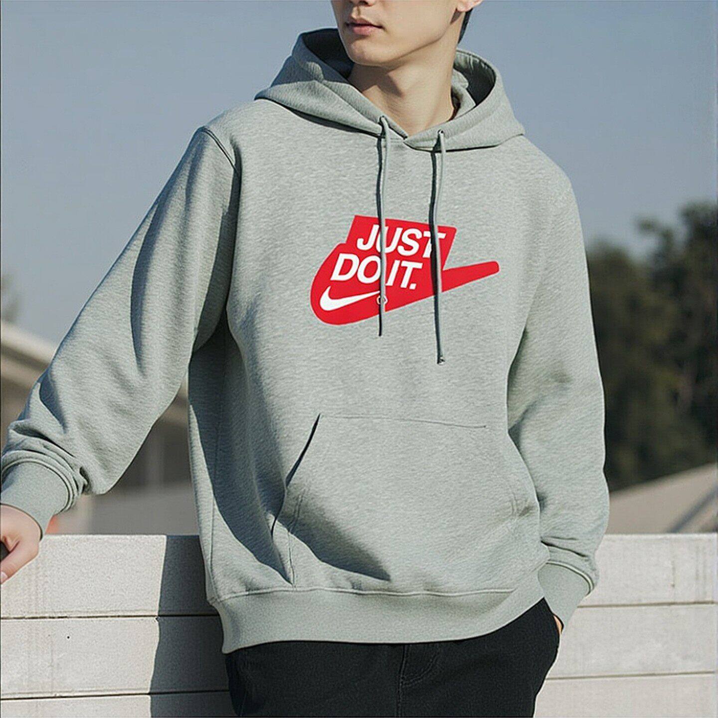 NIKE耐克灰色厚棉T正品连