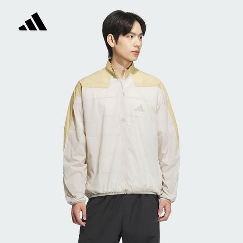 adidas阿迪达斯新款夏男梭织立领运动休闲轻薄夹克外套JZ8424