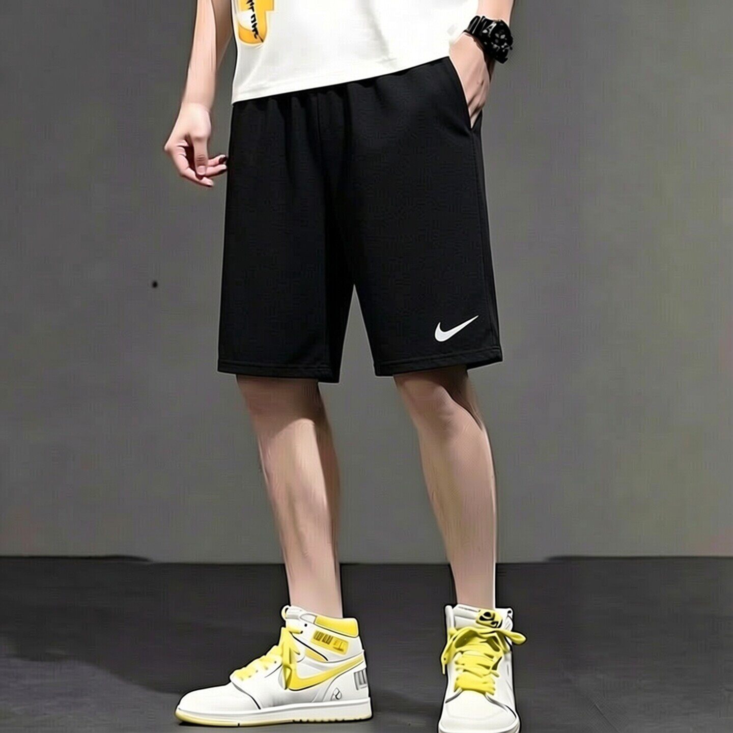 Nike耐克裤子2026年新款短裤纯色运动裤速干跑步男裤透气薄五分裤