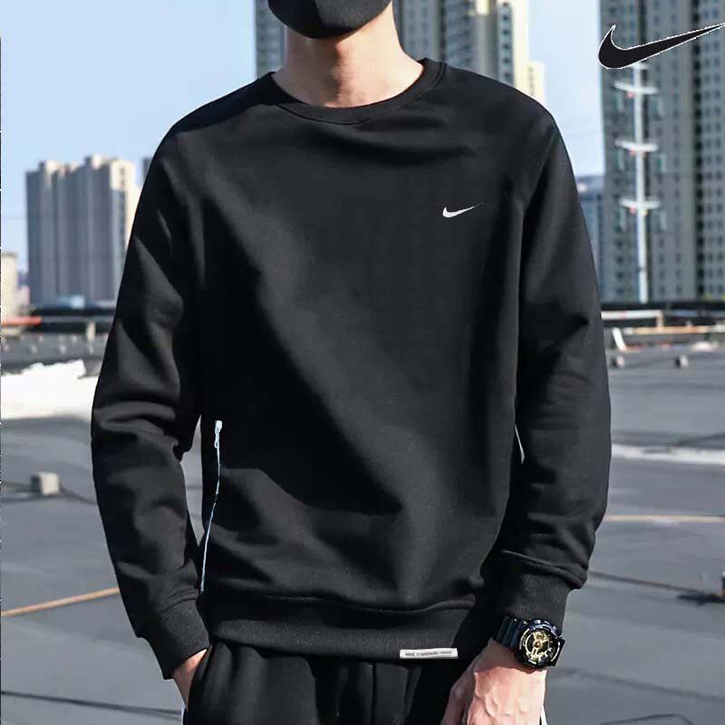 Nike耐克卫衣男秋季新款宽松圆领大码休闲跑步套头衫速干外套男士