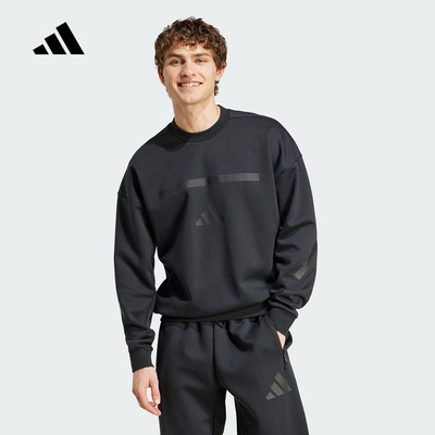 adidas阿迪达斯卫衣男装2025秋季新款宽松圆领休闲运动服 JE7536