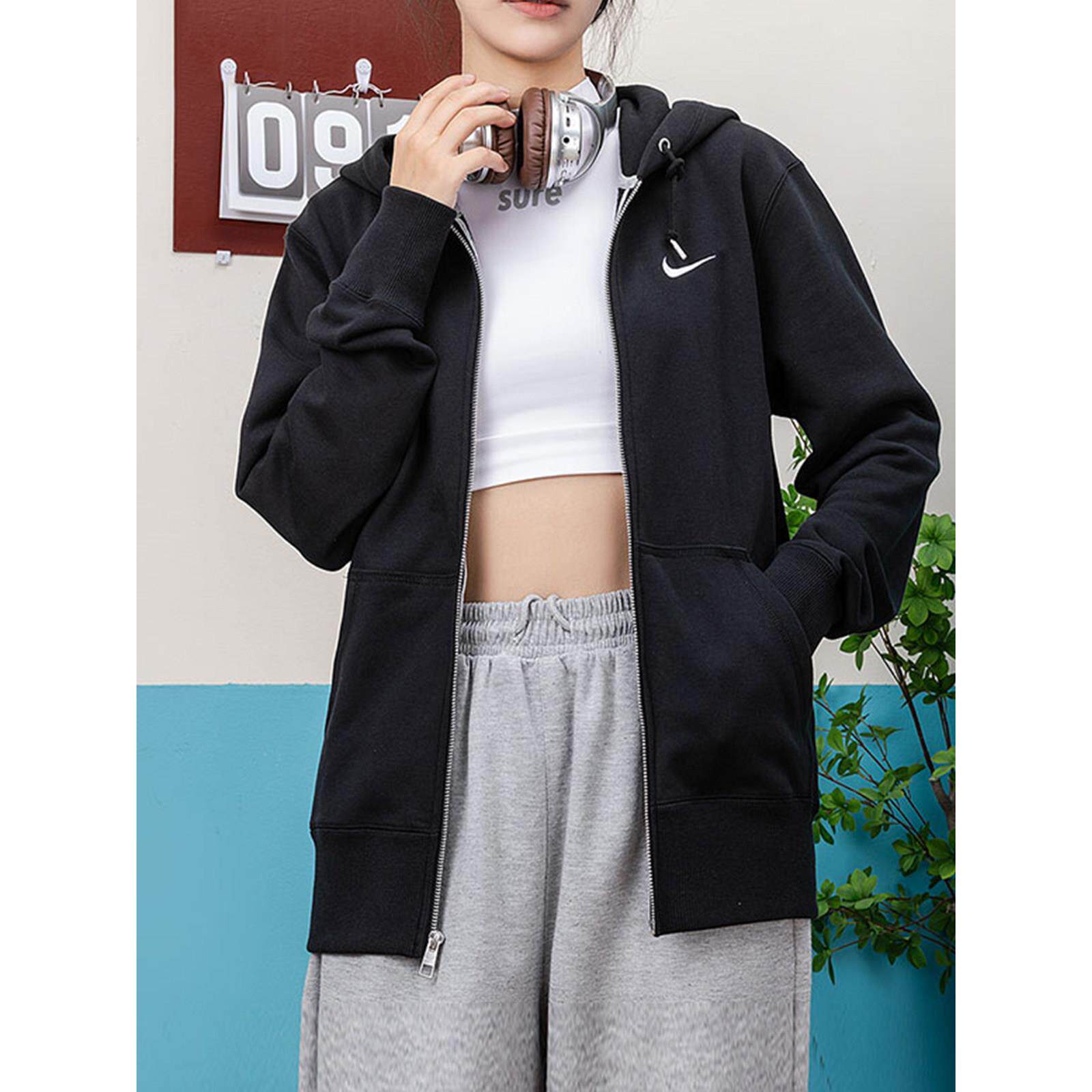 Nike耐克针织夹克男女保暖情侣装连帽衫跑步训练运动服外套521574