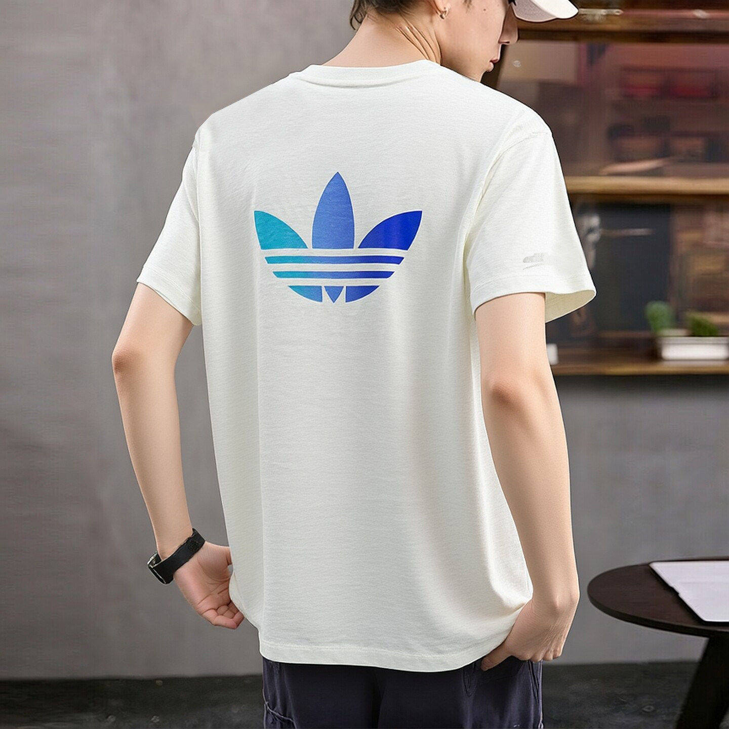 Adidas三叶草白色短袖男t