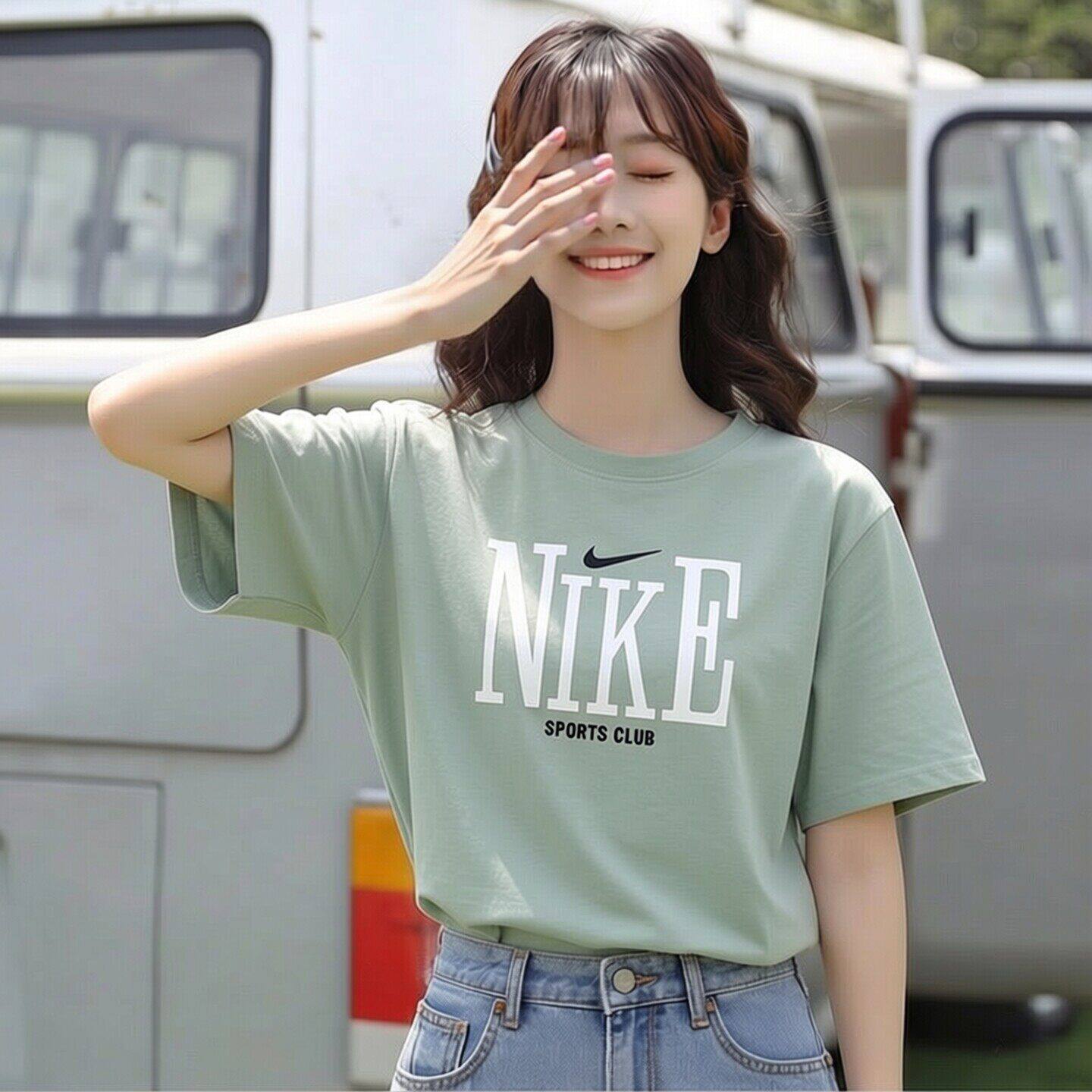 Nike耐克新款绿色短袖女