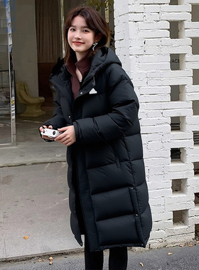 阿迪达斯长款羽绒服女冬季新款拒水美式加厚抗寒过膝面包服KF6741