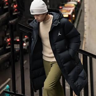 耐克乔丹正品长款羽绒服AJ篮球外套冬季新款防水运动服男子上衣