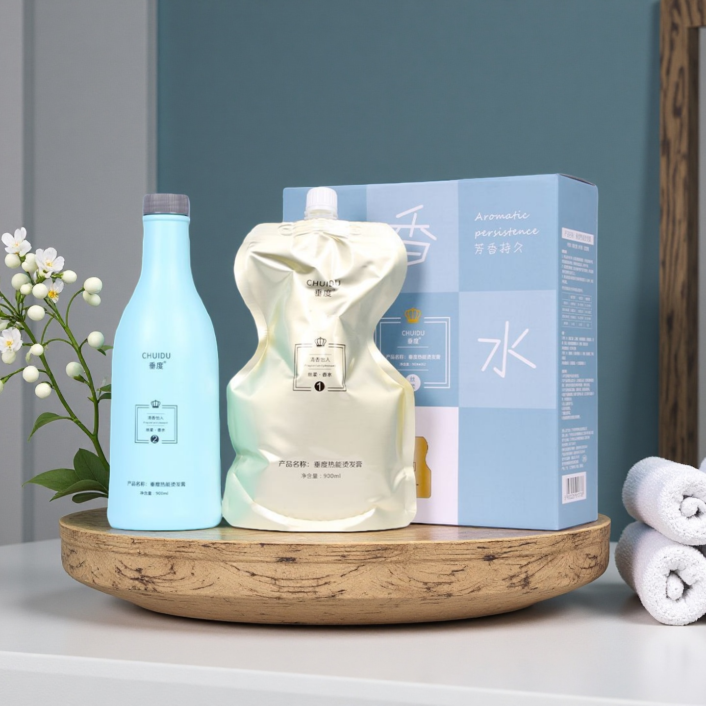 垂度香水烫发膏离子烫陶瓷烫软化定型理发店专用热能烫发膏药水