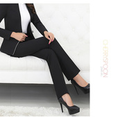 职业直筒高腰上班工服长裤 西裤 黑色厚加绒秋冬 工作裤 正装 女西装 裤