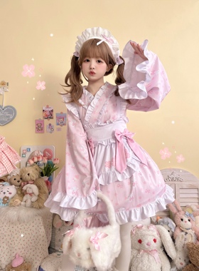 【途川少女】原创套装和风Lolita洛丽塔女仆日常lo长袖改良