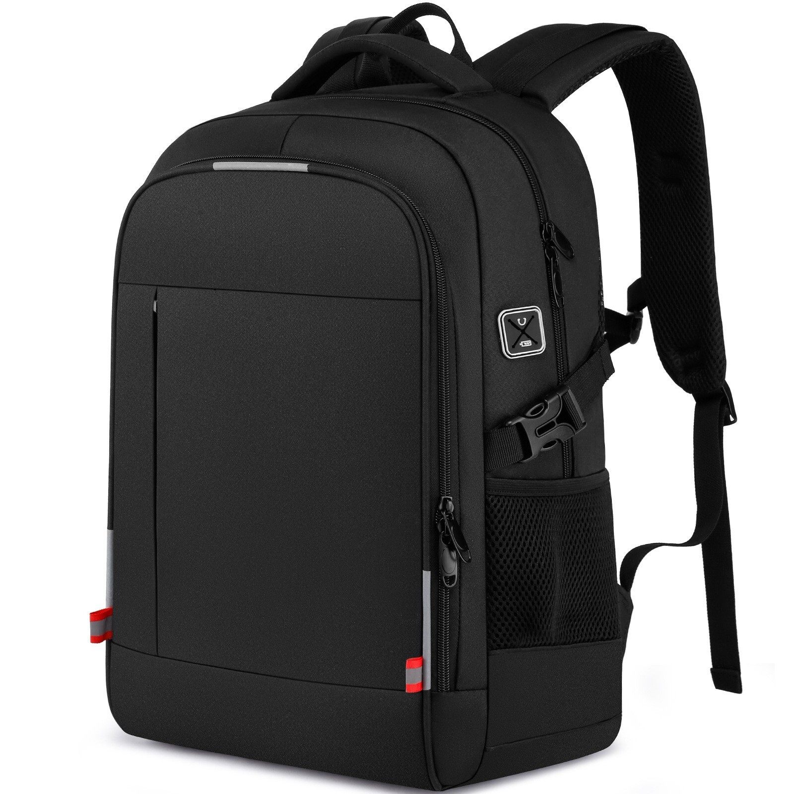 双肩包USB男士商务简约书包防水牛津布旅行背包出差电脑夜光背包