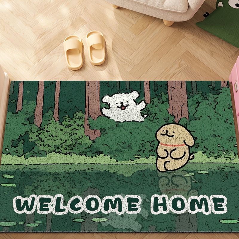 线条小狗卡通入户门垫丝圈