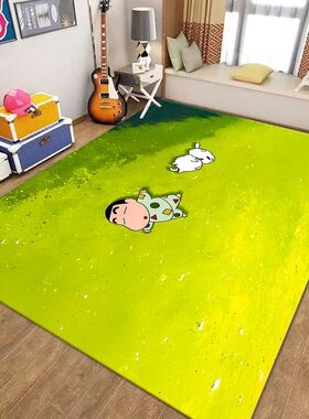 蜡笔小新卡通客厅床边地毯地垫卧室可爱家用满铺垫大面积可水洗垫